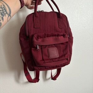 Hot Style Mini Bestie Backpack in Dark Red Diaper Bag Purse Carry On